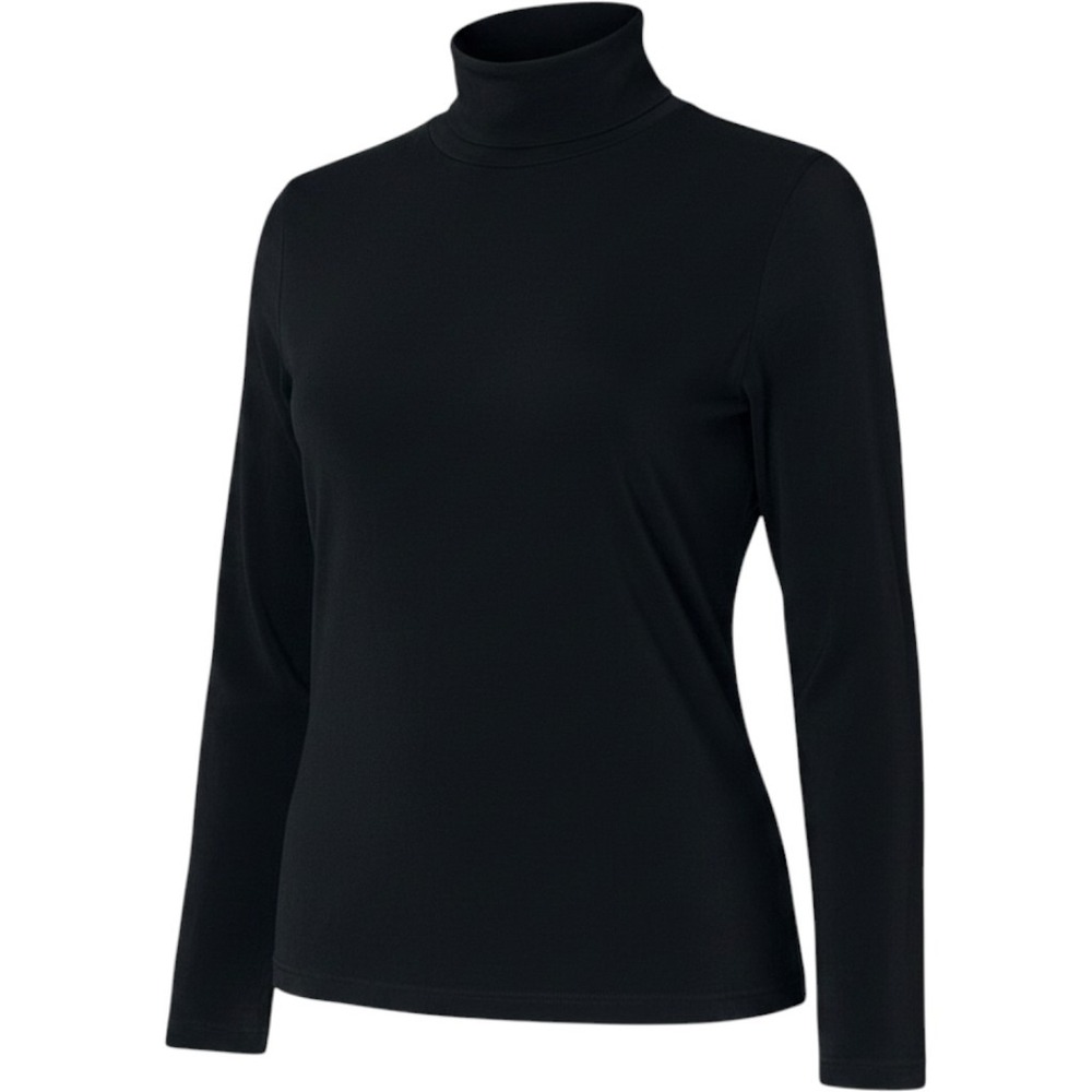 Chico's Travelers Top Wms 3 XL Black Mock Neck Long Sleeve Slinky Minimalist